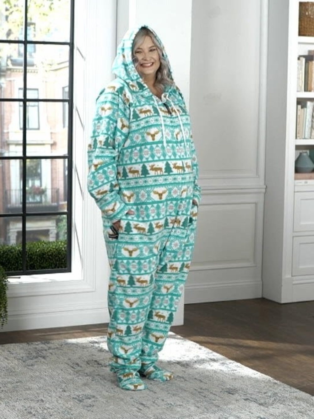 Forever Lazy Fleece Unisex Onesie with Pocket, Hood & Removable Feet Size Xs